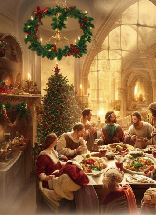 Sumptuous Christmas Feast: A Digital Masterpiece