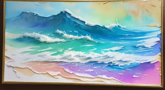 Impasto Watercolor Landscape with Hyperrealistic Details