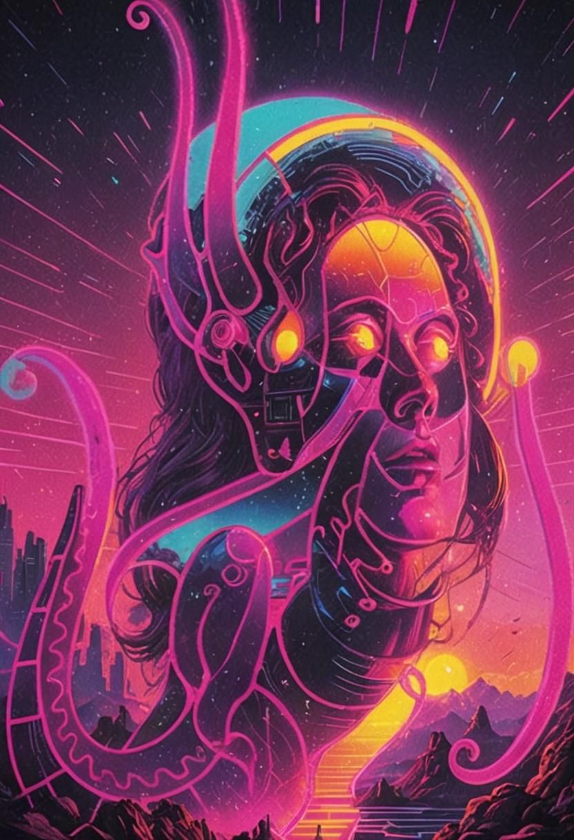 Synthwave Psychedelic Art Image