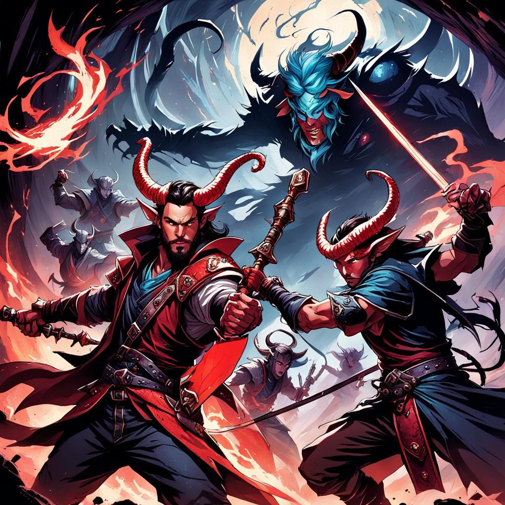 Tiefling Bard vs Cyclops: Anime Manga Fight Scene