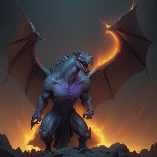 Charizard Dark Fantasy Concept Art in Unreal Engine