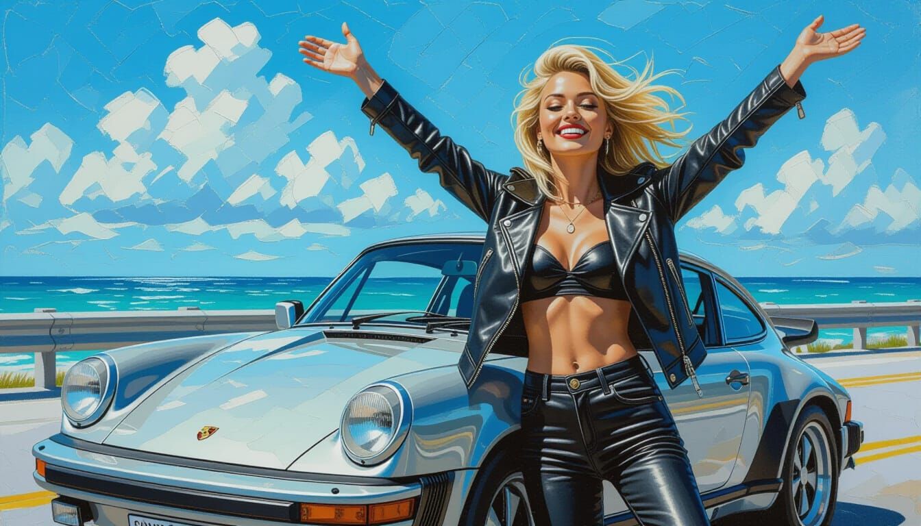 Woman With Porsche 911 RS 2.7 at Amelia Island