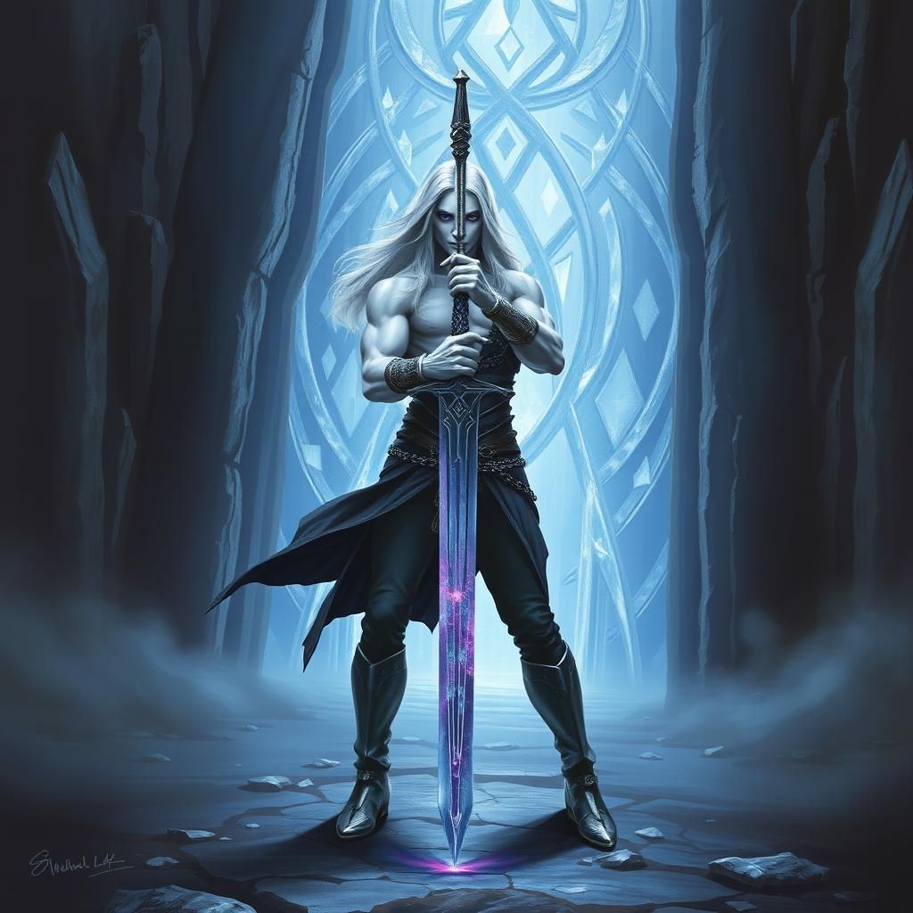 Icy Warrior Stabs Crystal Sword in Diamond World