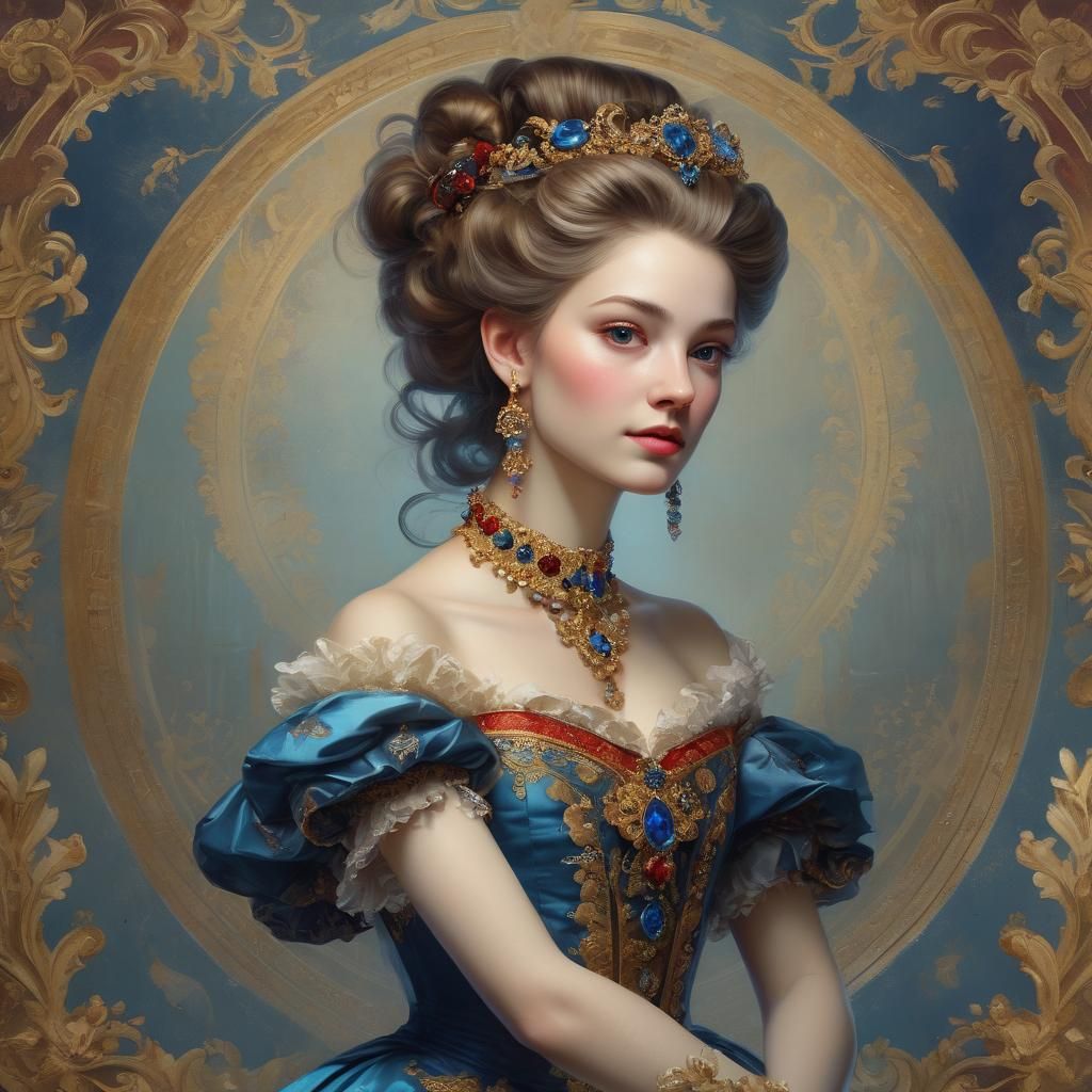 Baroque Lady Portrait with Ethereal Lighting