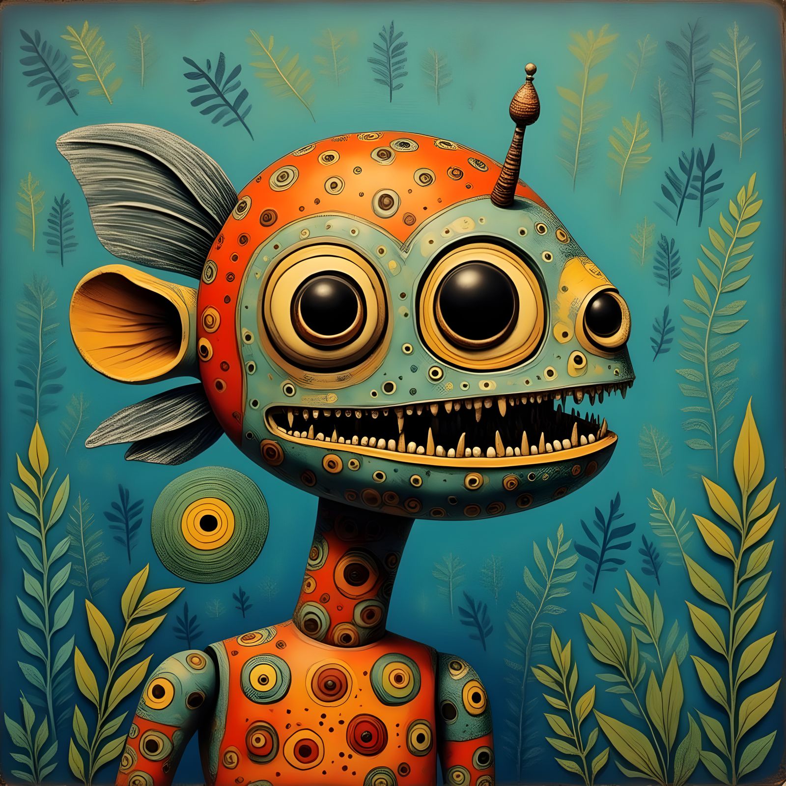 Surrealist Portrait of Captain Beefheart in Avant-Garde Styl...