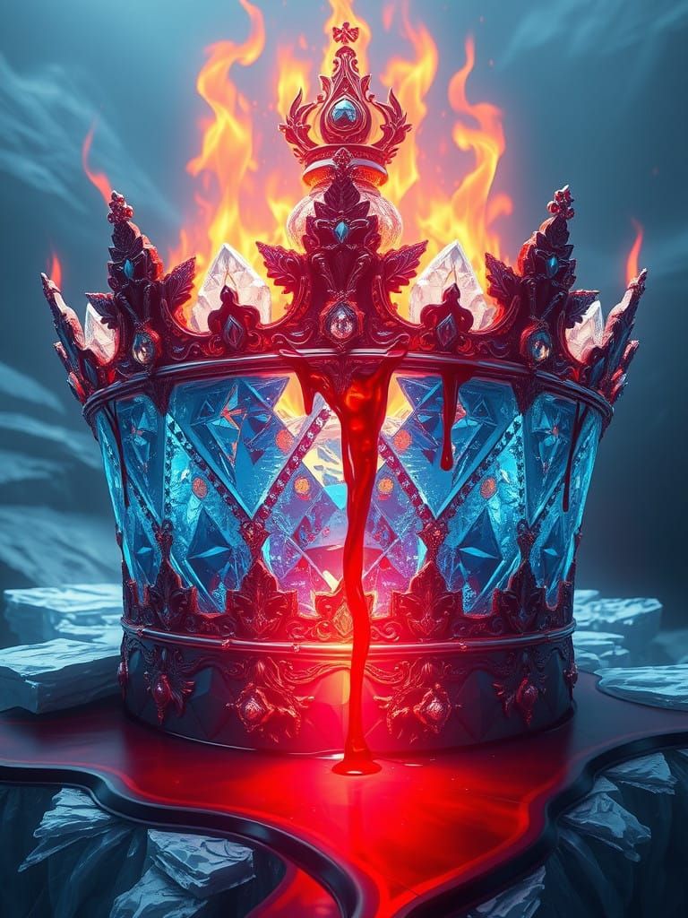 Majestic, Blood-Soaked Ice and Flame Crown