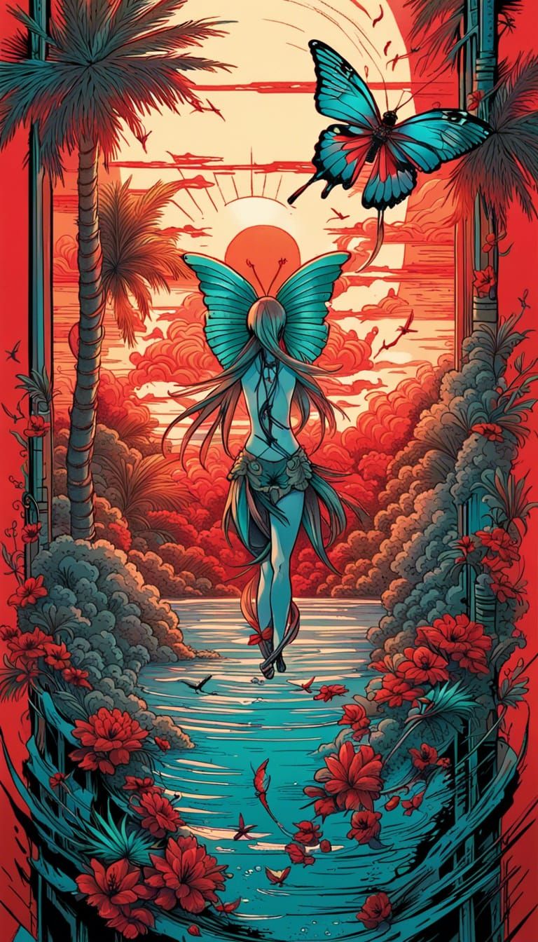 Hatsune Miku Tattoo Design in Comic Book Style