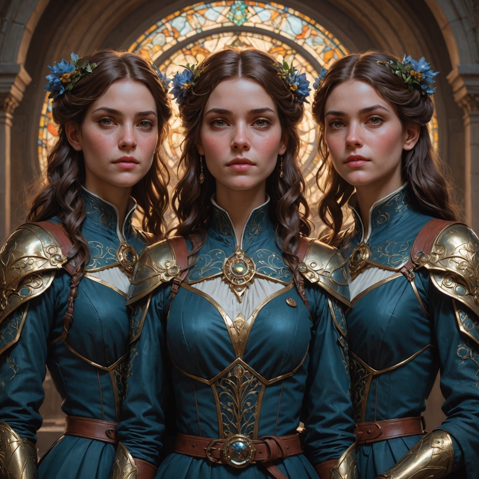 Female Portraits in Vibrant Triadic Colors