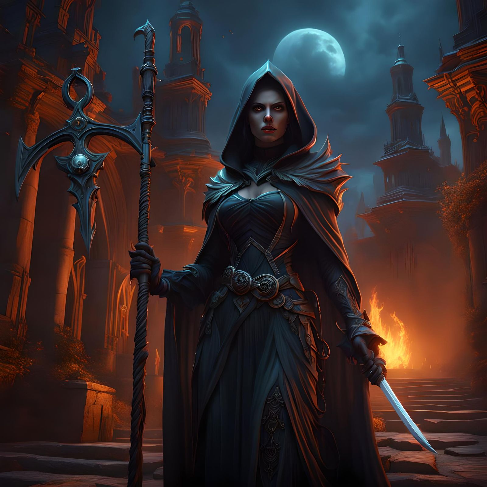 Beautiful Female Grim Reaper in Fantasy Art