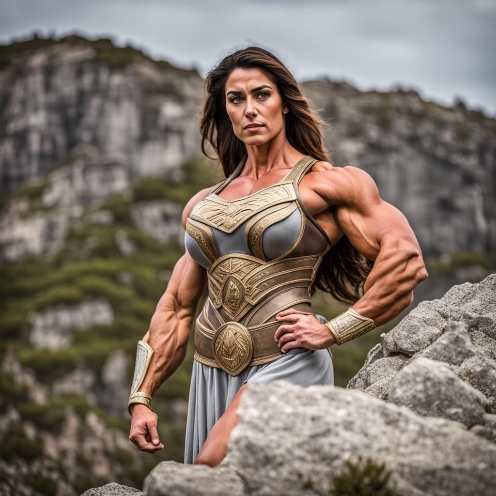 Athena: Greek Goddess Bodybuilder Portrait