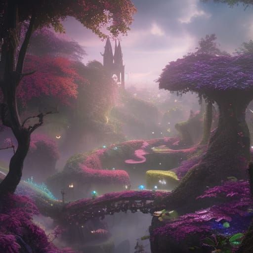 Ethereal Magical Fairy City in Detailed Digital Art
