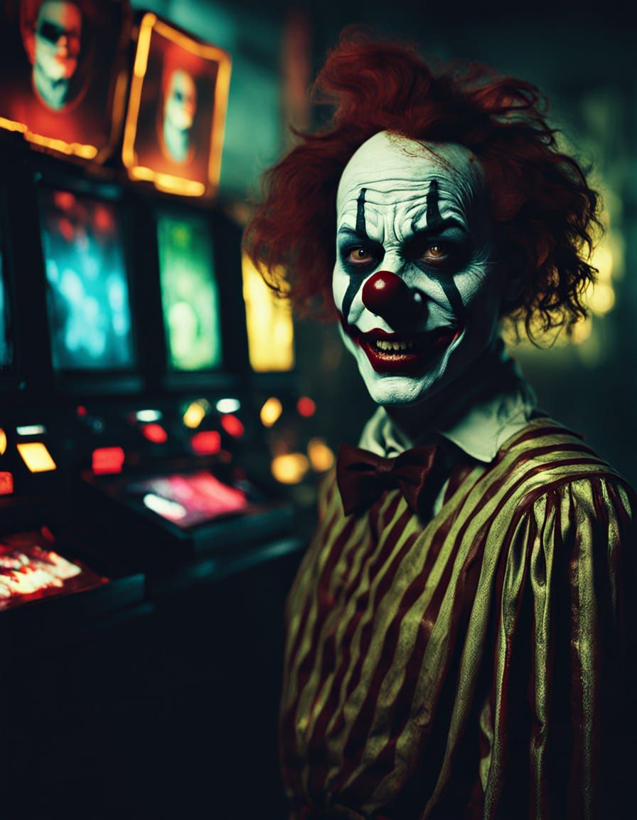 Sinister Killer Clown Game Show in Hyper-Realistic Digital A...