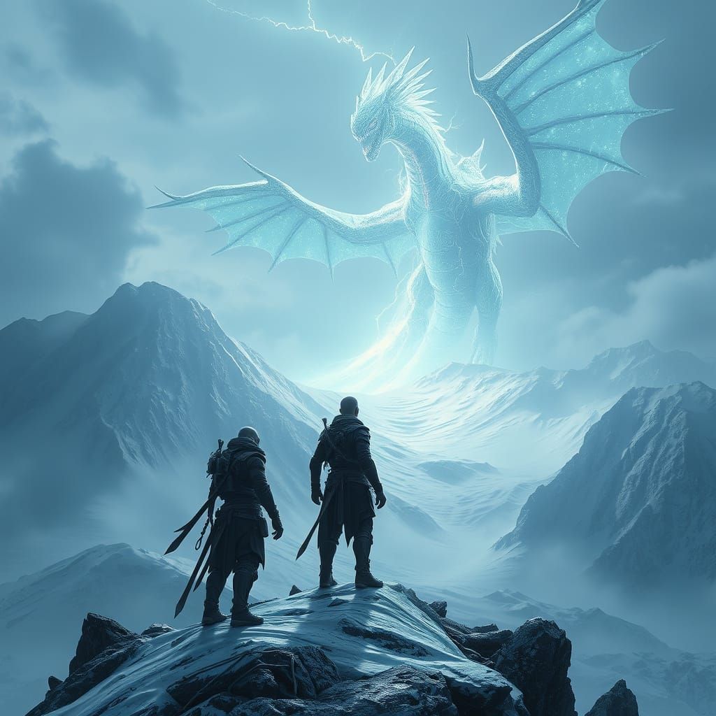 Cyborg Ninja Gazes at Bioluminescent Dragon