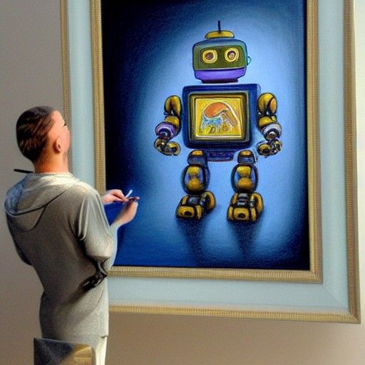 Robot Artist Creates Oil Painting