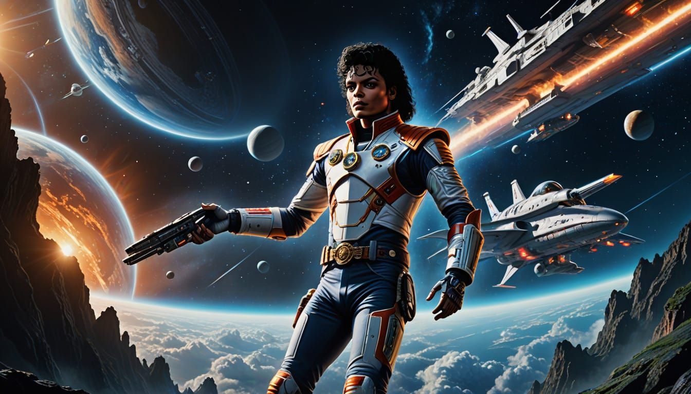 Captain EO in Epic USS Enterprise Fantasy Scene