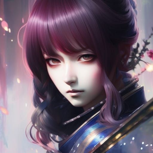 Watercolor Manga Portrait of a Maid