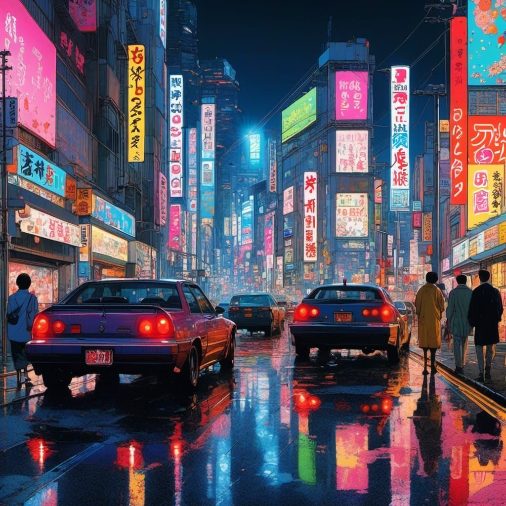 Vibrant Tokyo Nightlife in Hyper-Realistic Detail