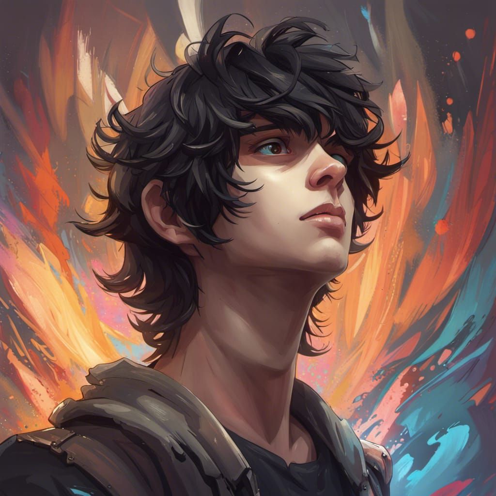 Nico di Angelo Portrait in Art Nouveau Style