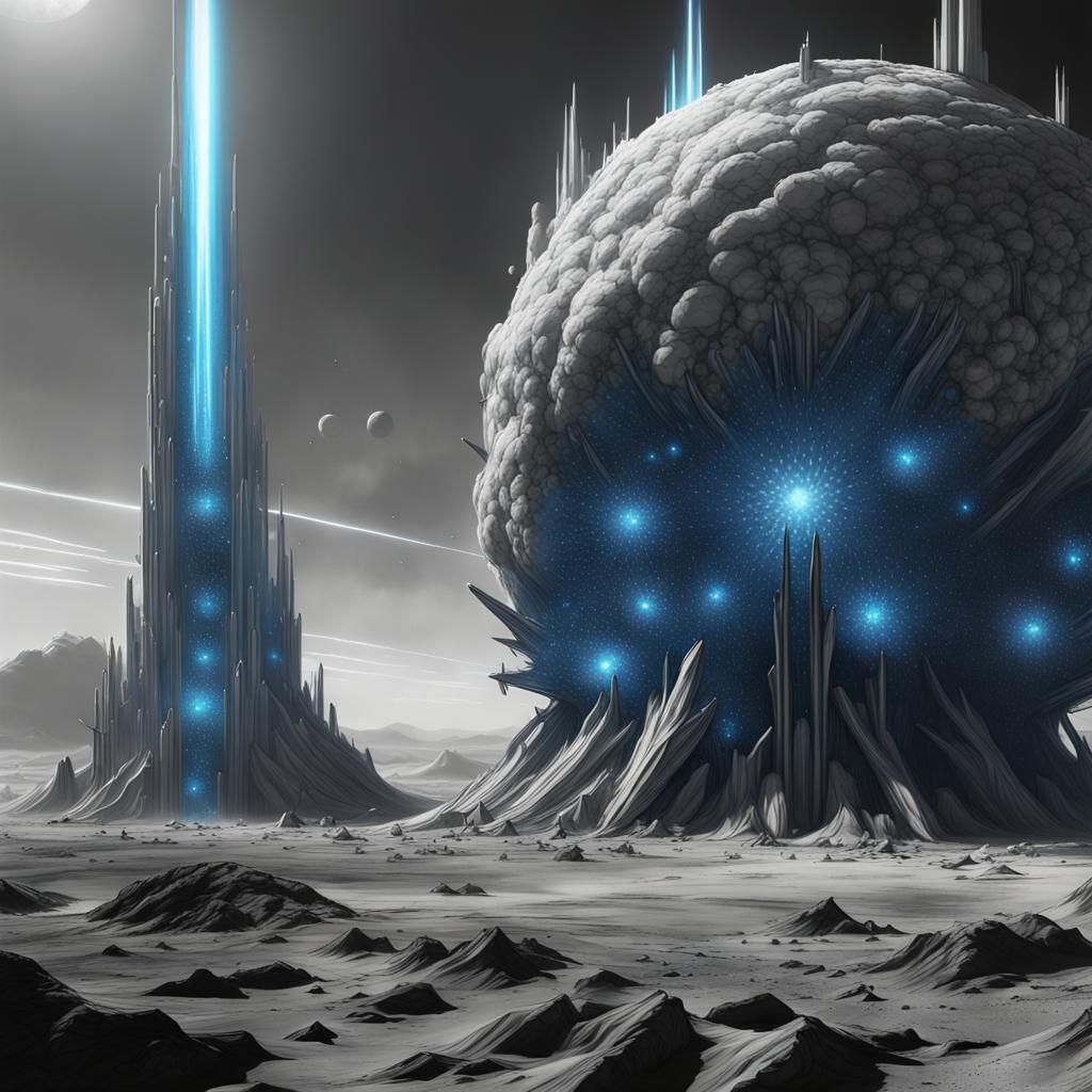 Luminescent Explosions on Crystal Shield, Dark Fantasy