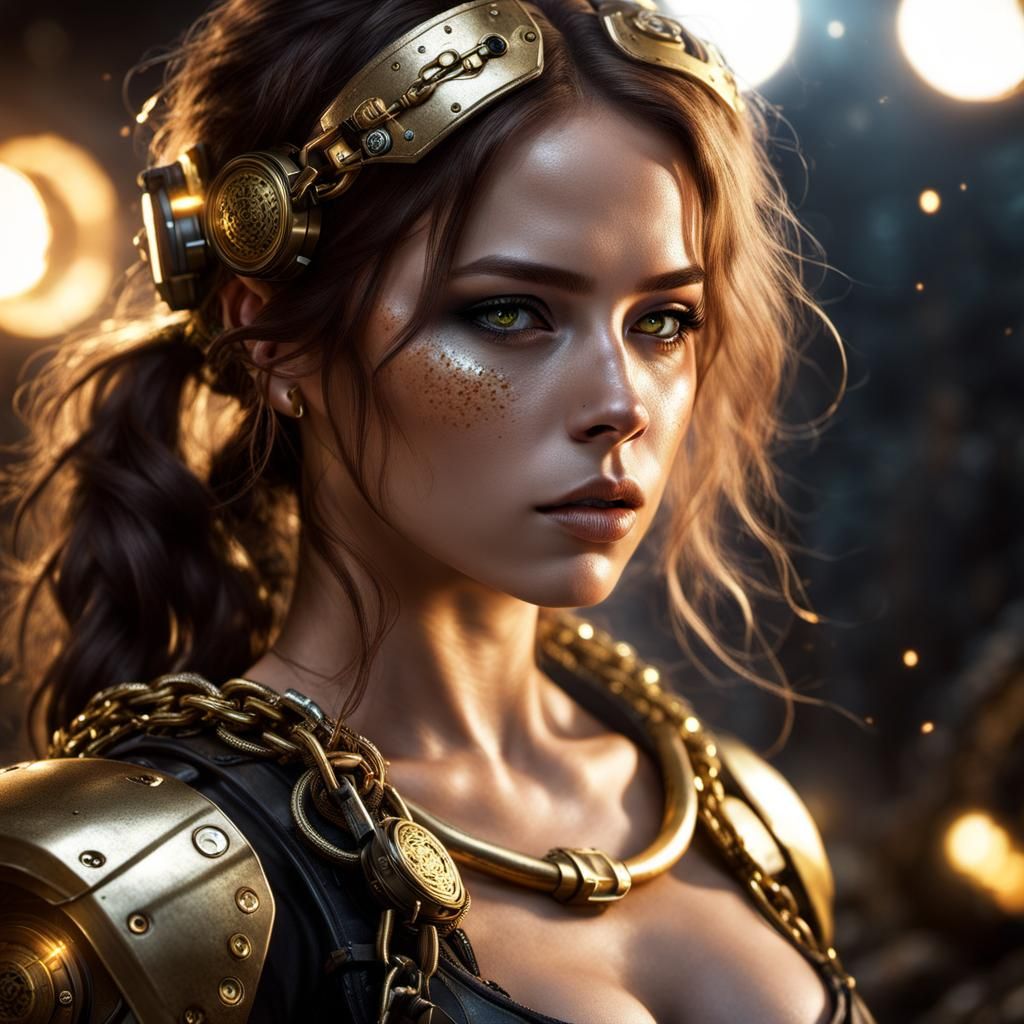 Science Fiction Woman in Post-Apocalyptic Hellscape