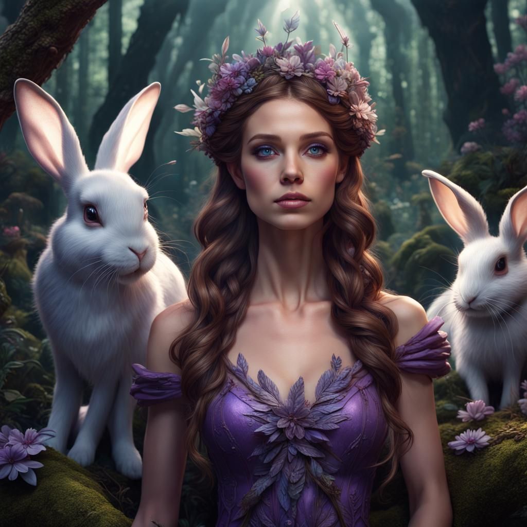 Purple Fairy Queen in Enchanted Forest