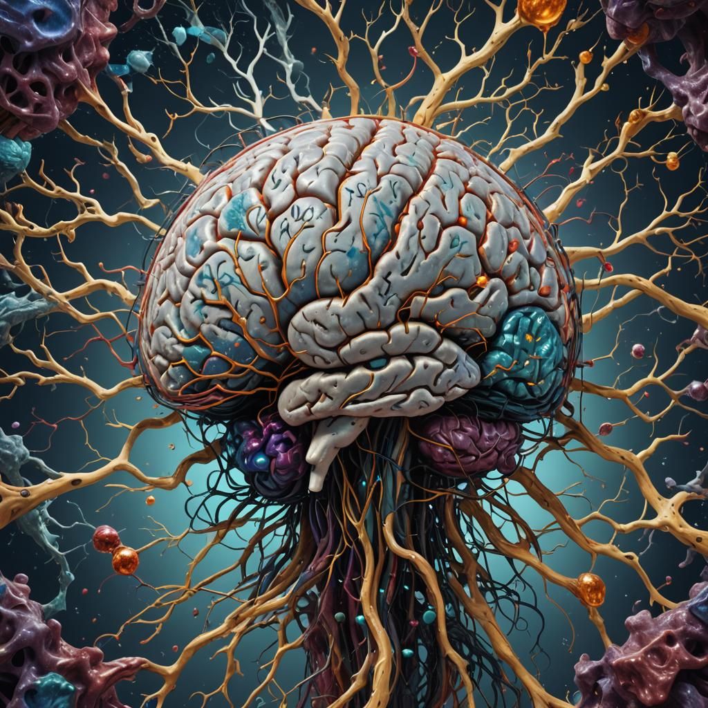 Detailed Cat Scan of Human Brain: Fantasy Art