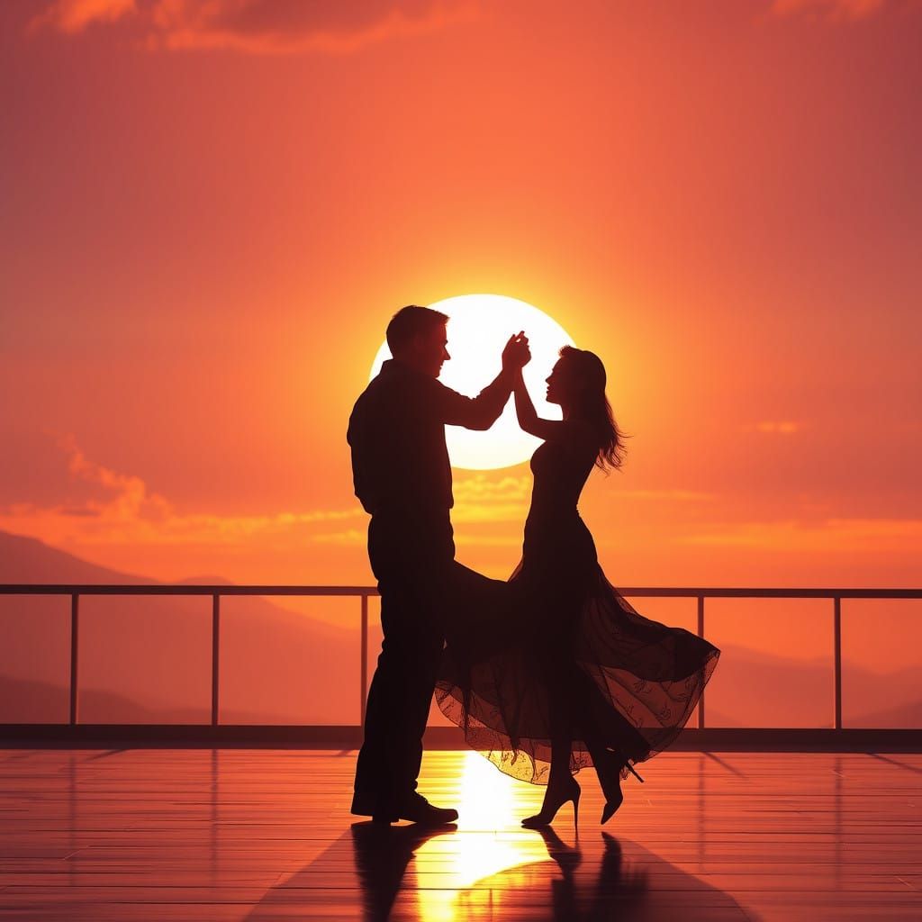 Dreamy Sunset Waltz in Vibrant Hues