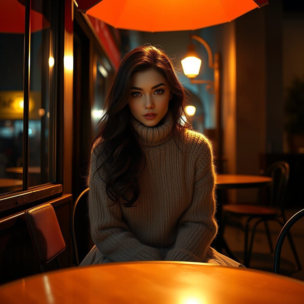 Poised Brunette in Elegant Evening Attire