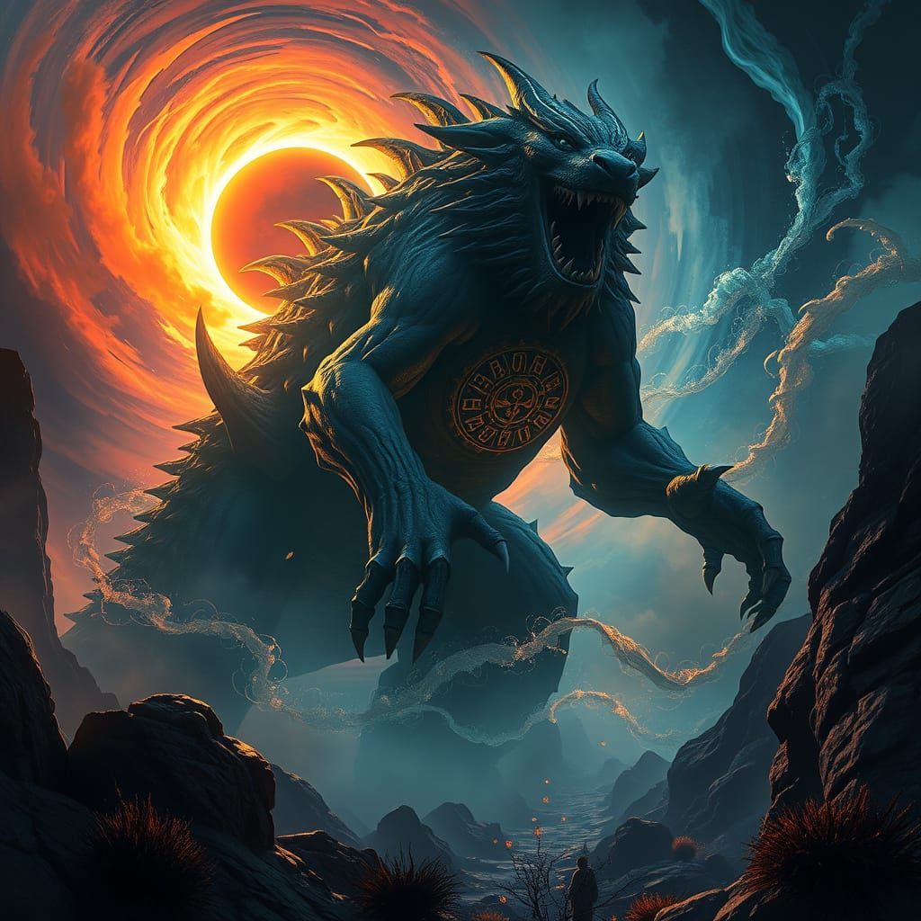 Mystical Creature in Celestial Eclipse
