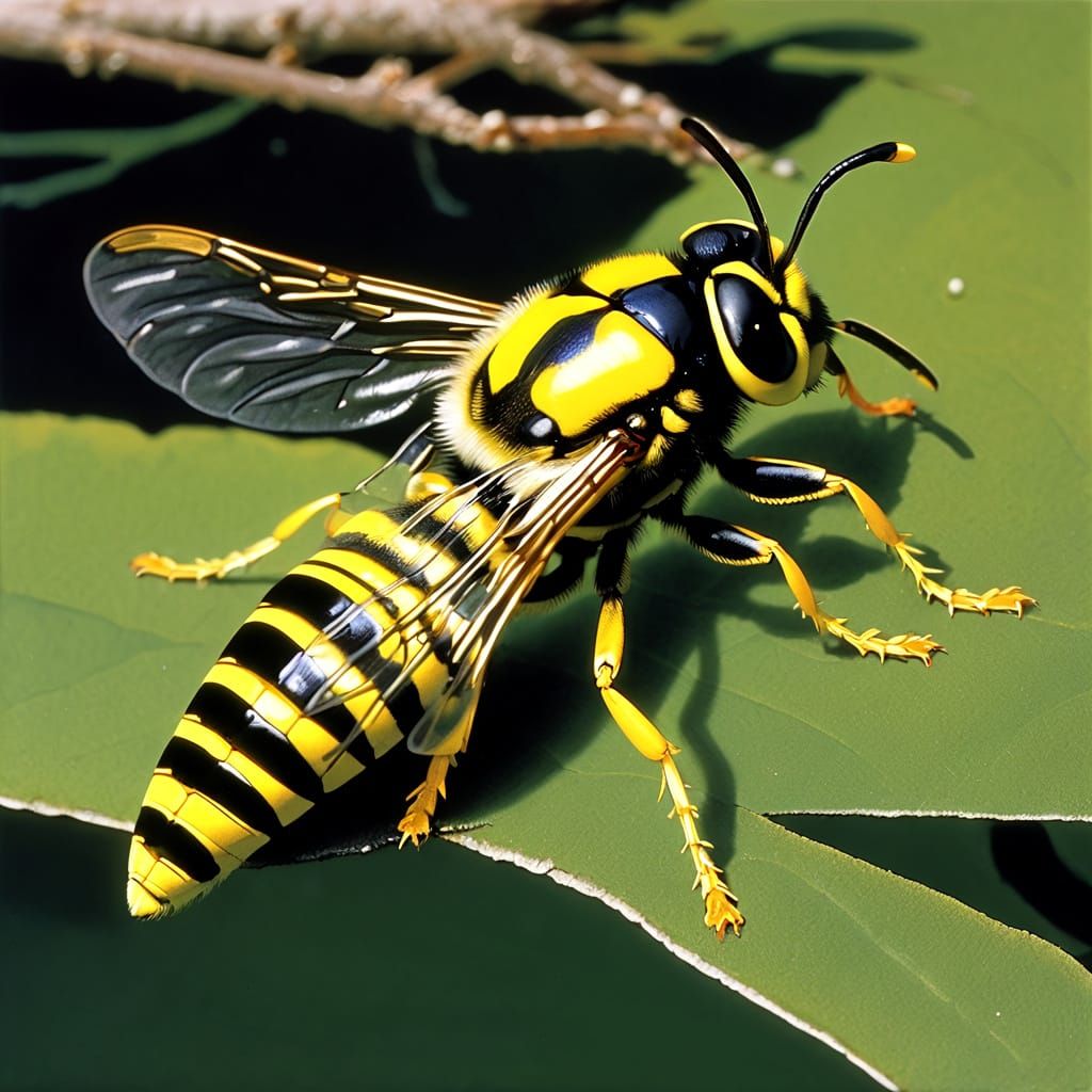 Baroque Still Life with a Yellowjacket in a Golden Vase