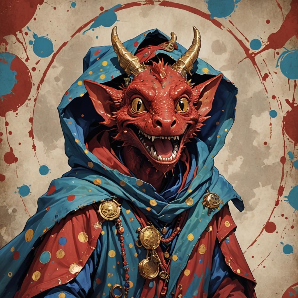 Red Kobold Wild Magic Sorcerer in Mage Robes
