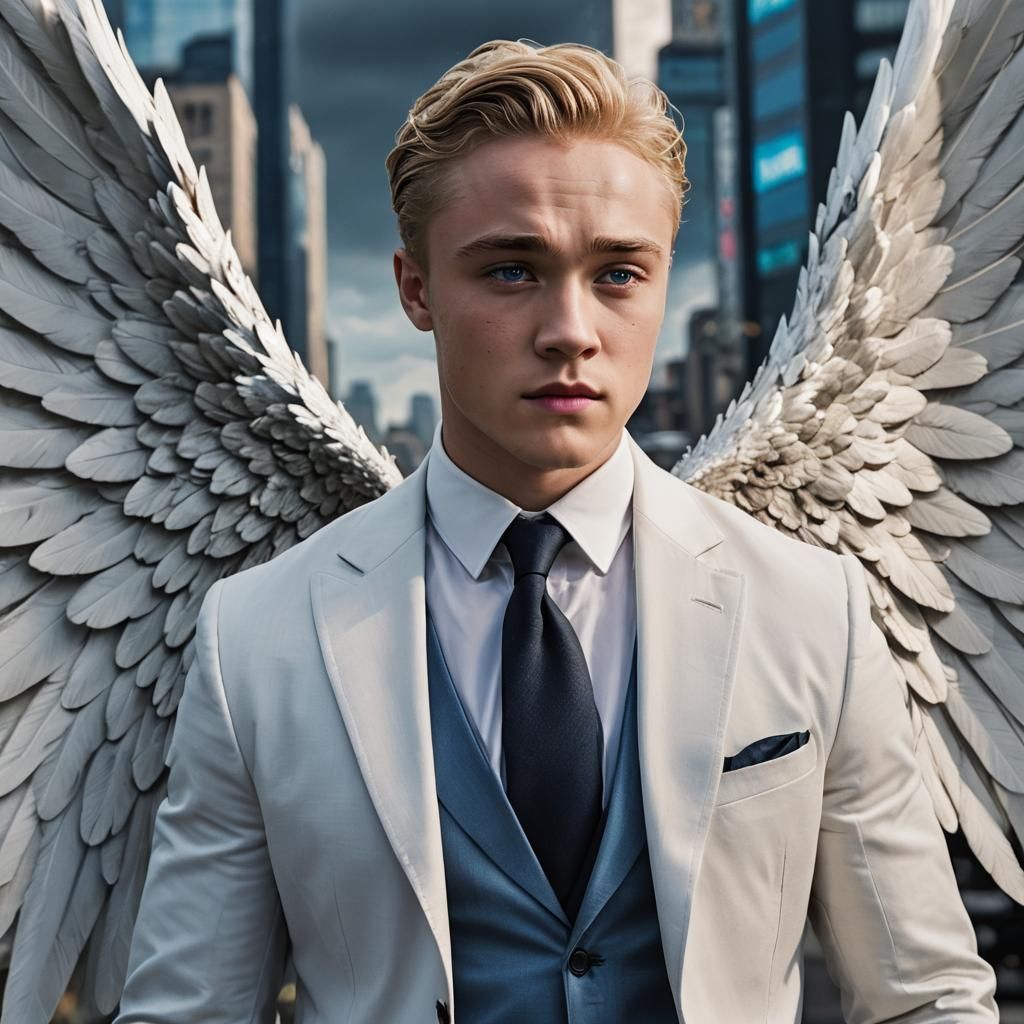 Angel the Mutant with White Wings in X-Men Suit