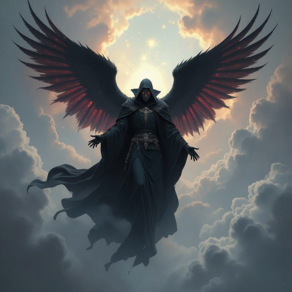 Vampire Descends From Hell in Mystical Art Style