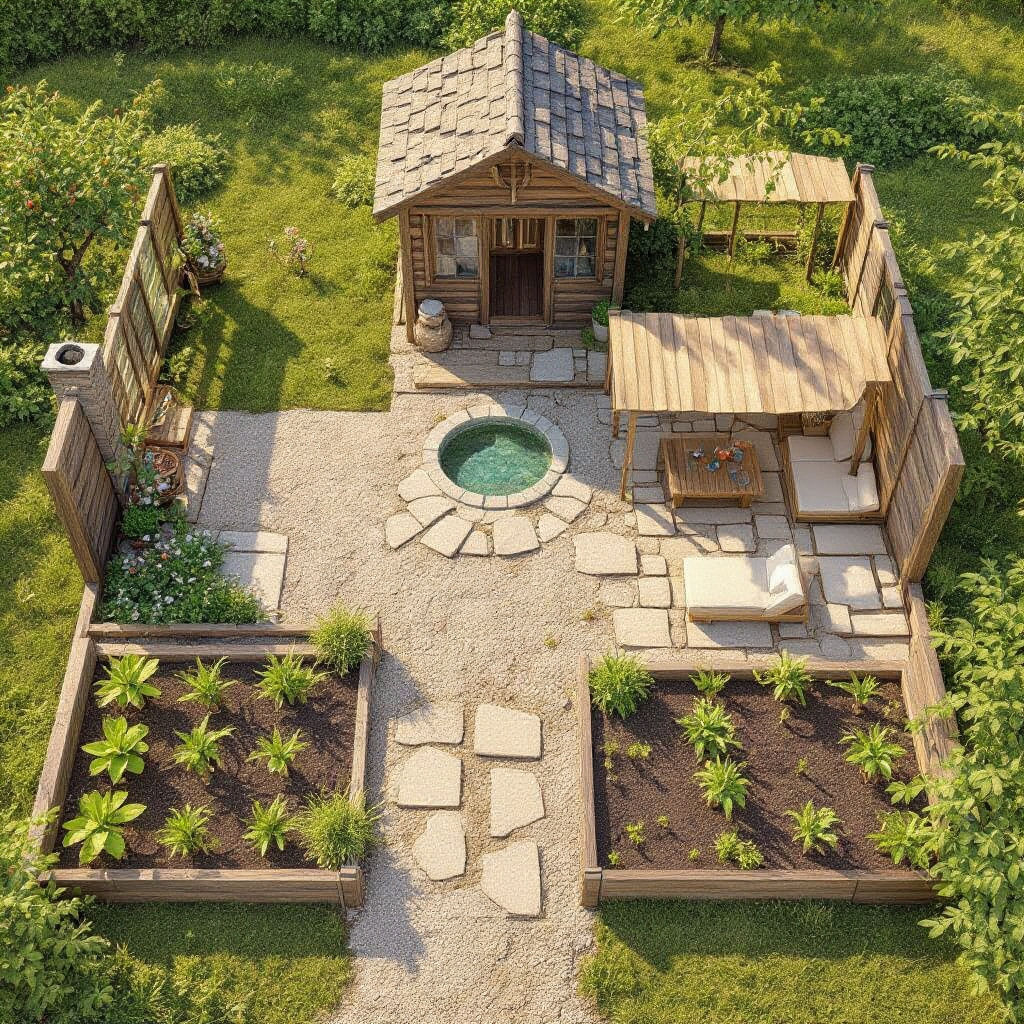 Serene Garden Plot in Impressionist Style