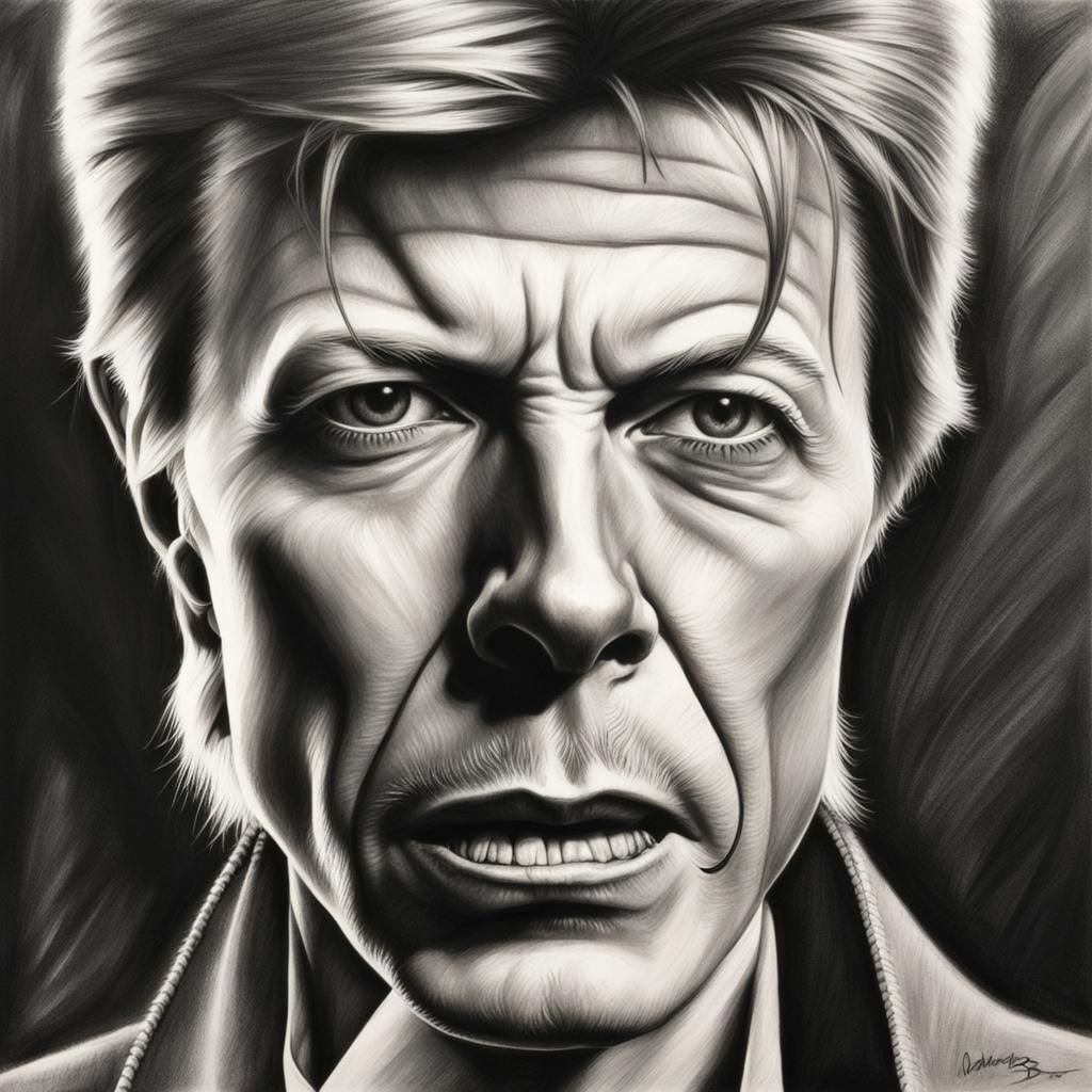 David Bowie Charcoal Portrait