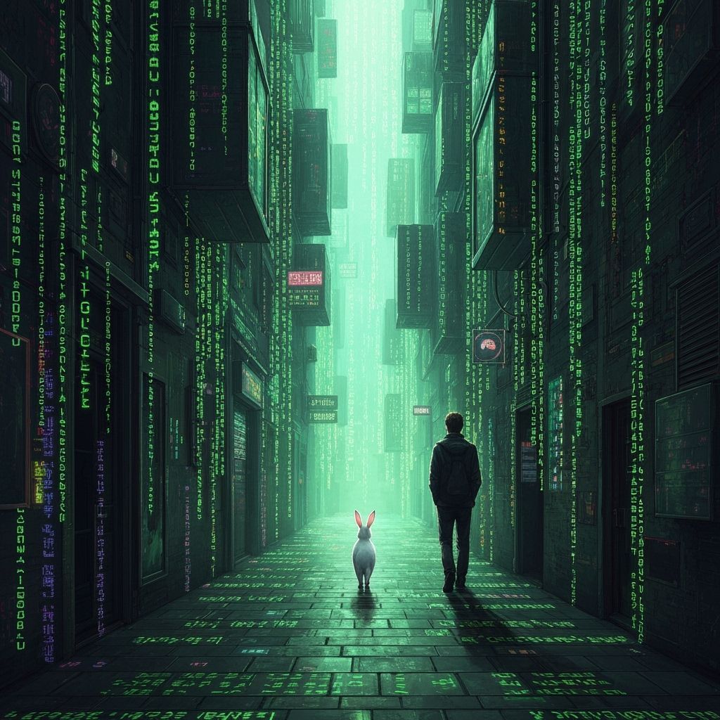 Sci-Fi Decker Pursues White Rabbit Through Matrix Alley