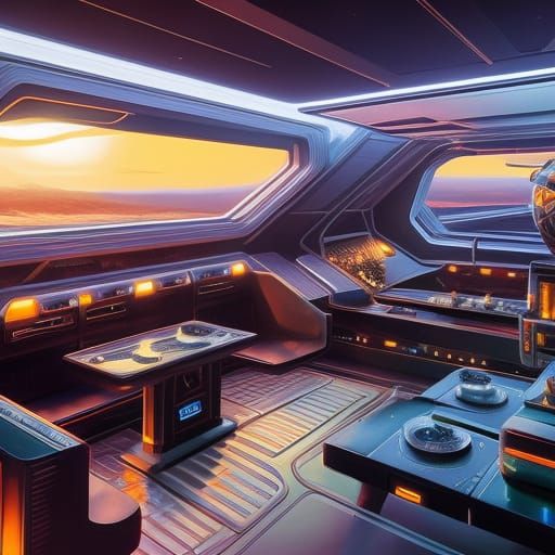 Retro-Futuristic Cosmic Coffee Shop with Aliens