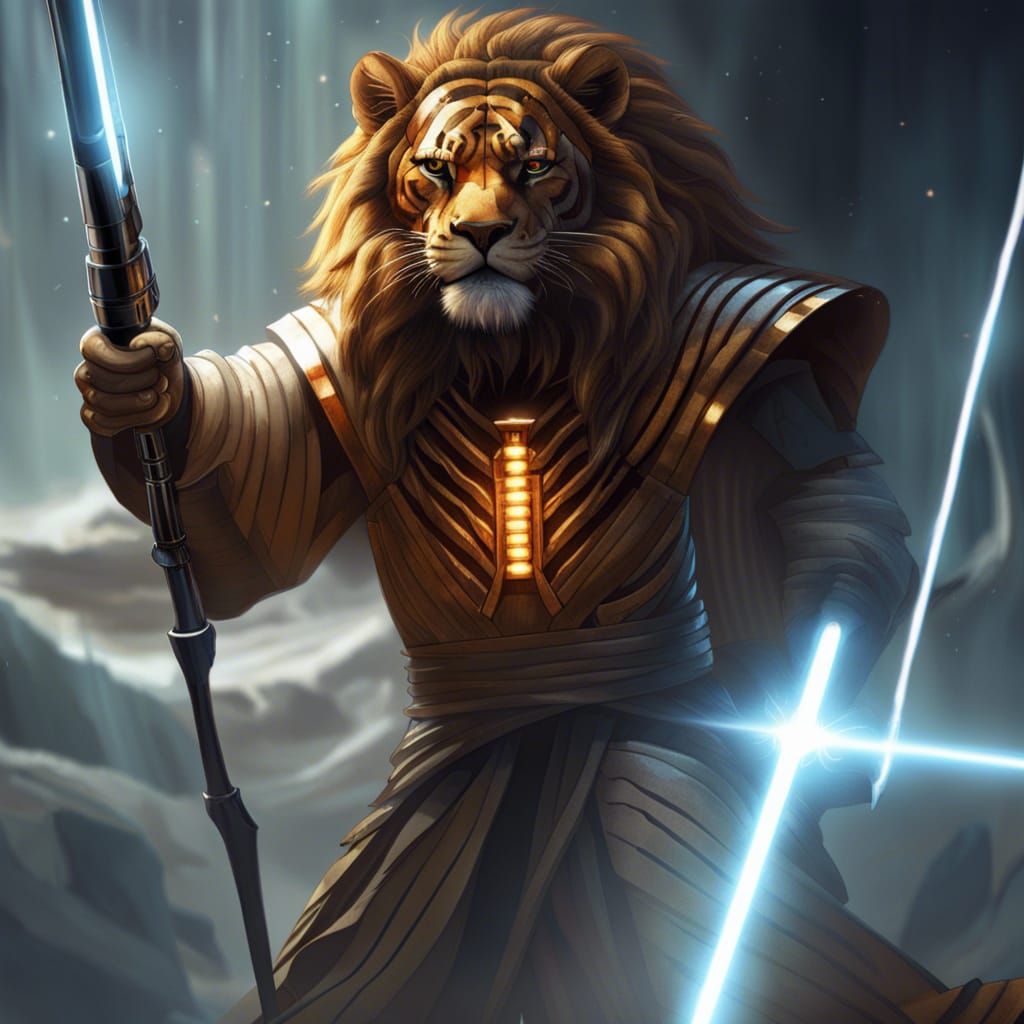 Liger Jedi Knight in Dark Fantasy Style