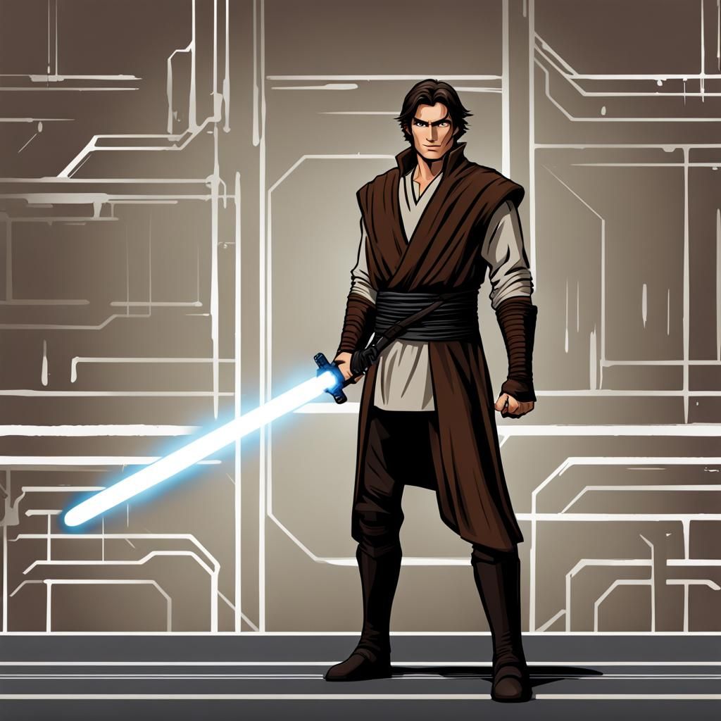 Jedi Warrior with Black Lightsaber