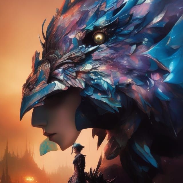 Cosmic Birds in Space, Rococo Anime Style