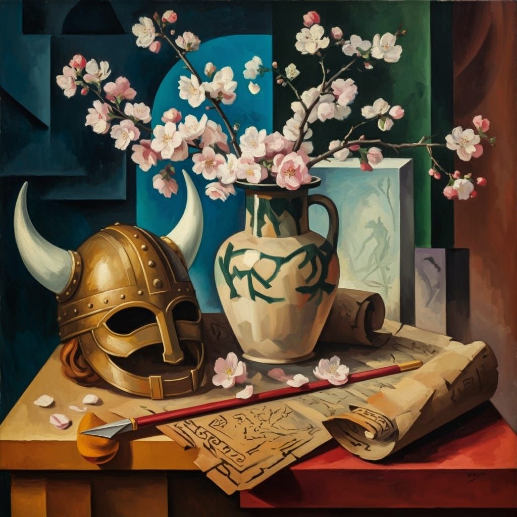 Still life with helmet