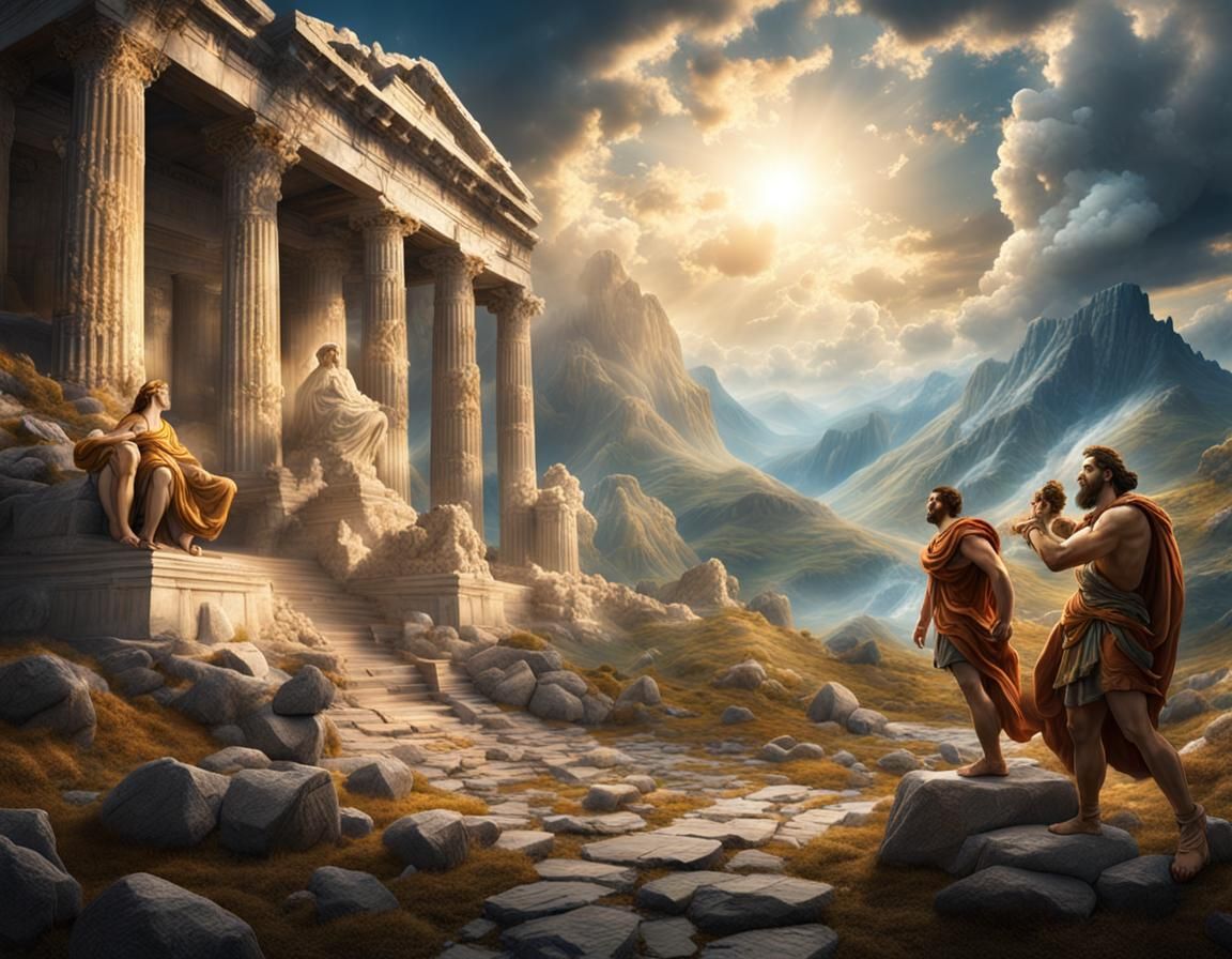 Olympus Gods in Epic Maximalist Digital Art