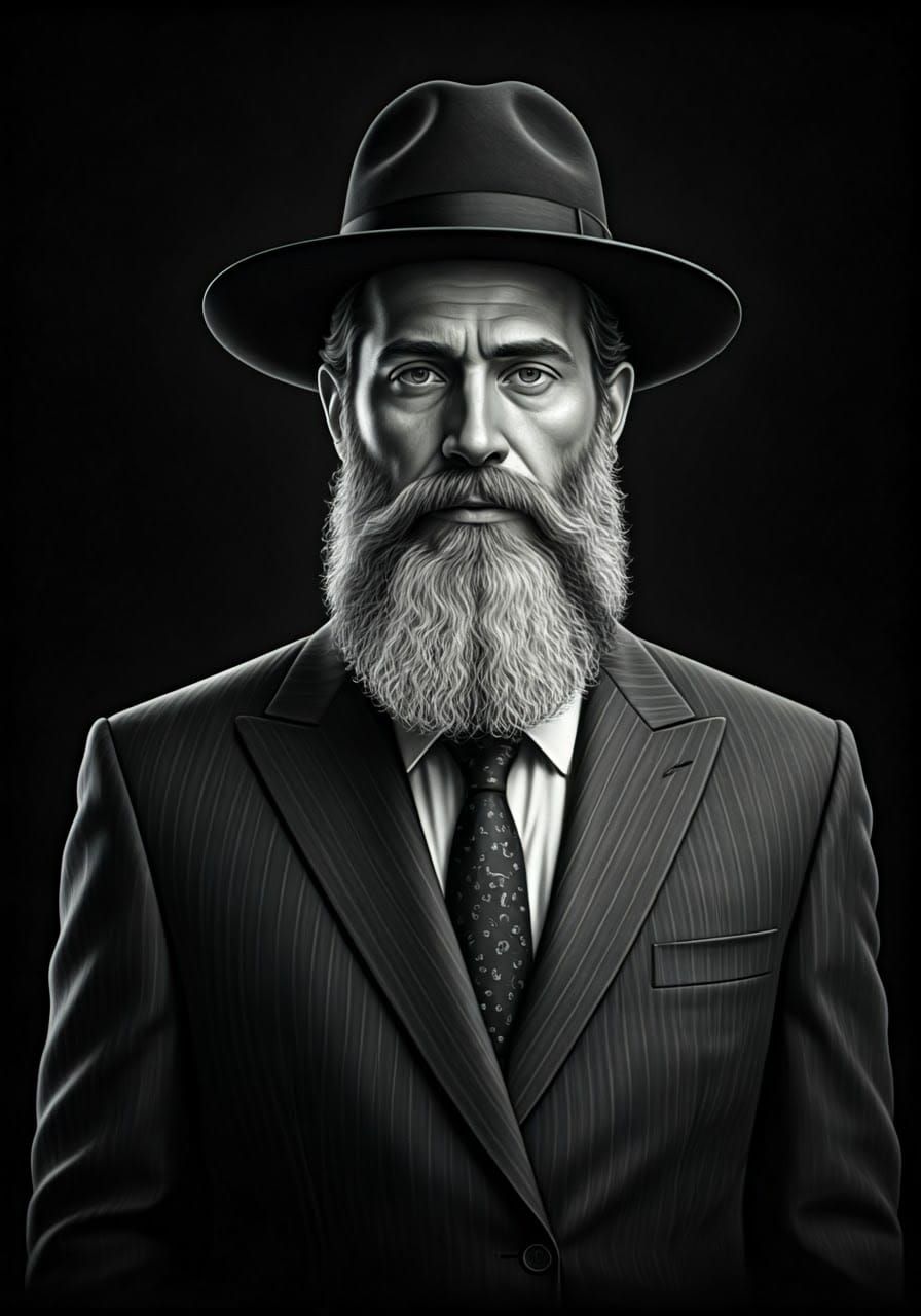 Elegant Orthodox Man in Charcoal Portrait