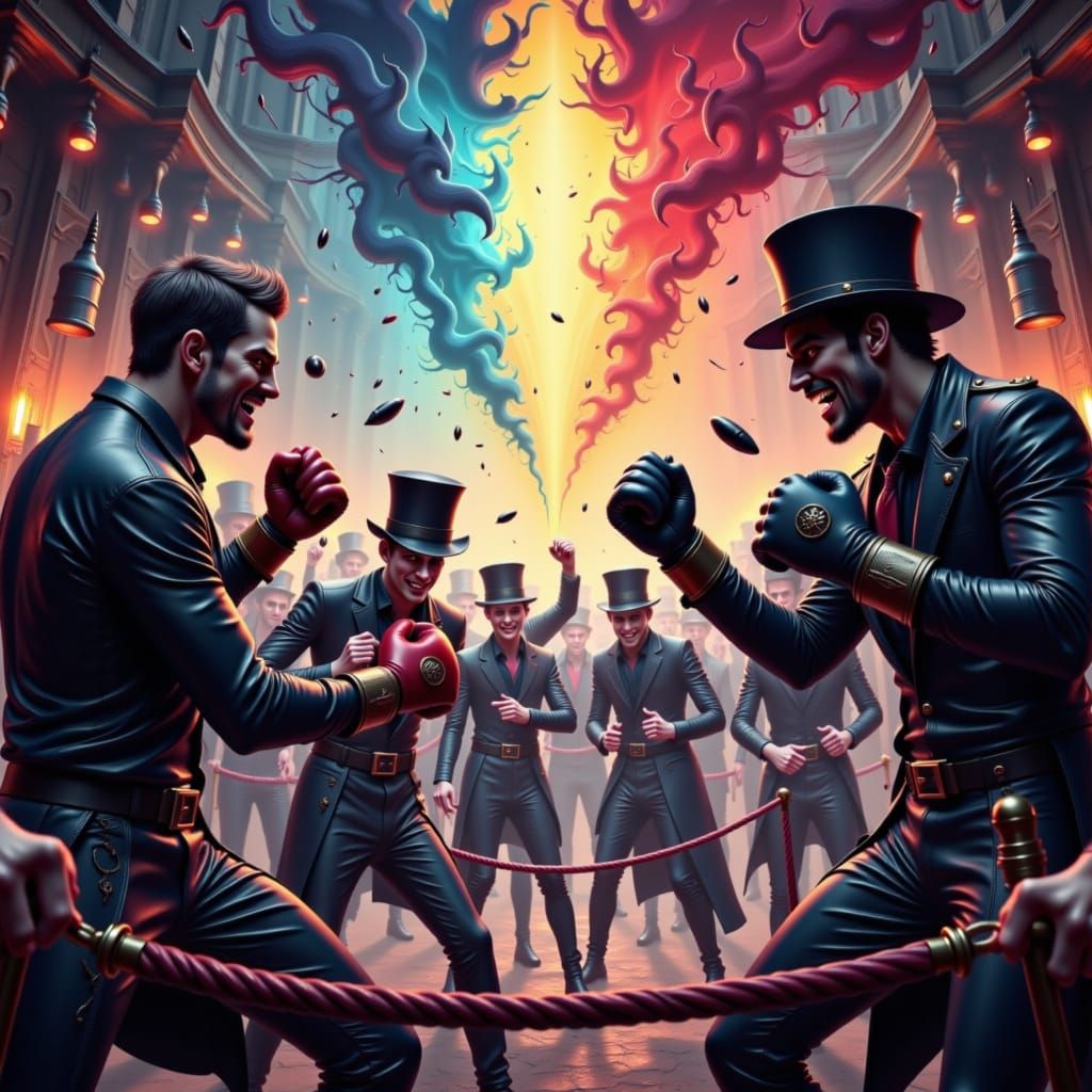 Gritty Bare-Knuckle Boxing Match in Film Noir Style