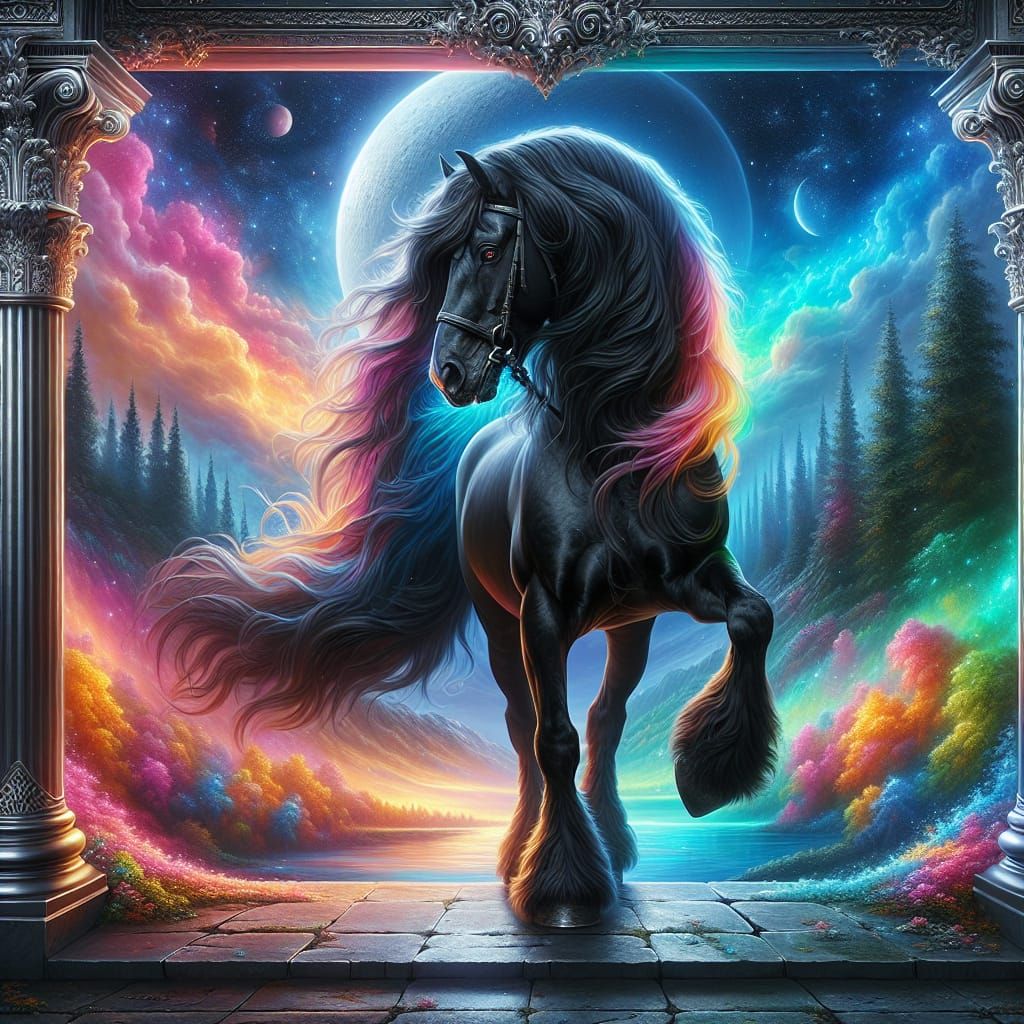 The magnificent Fresian horse