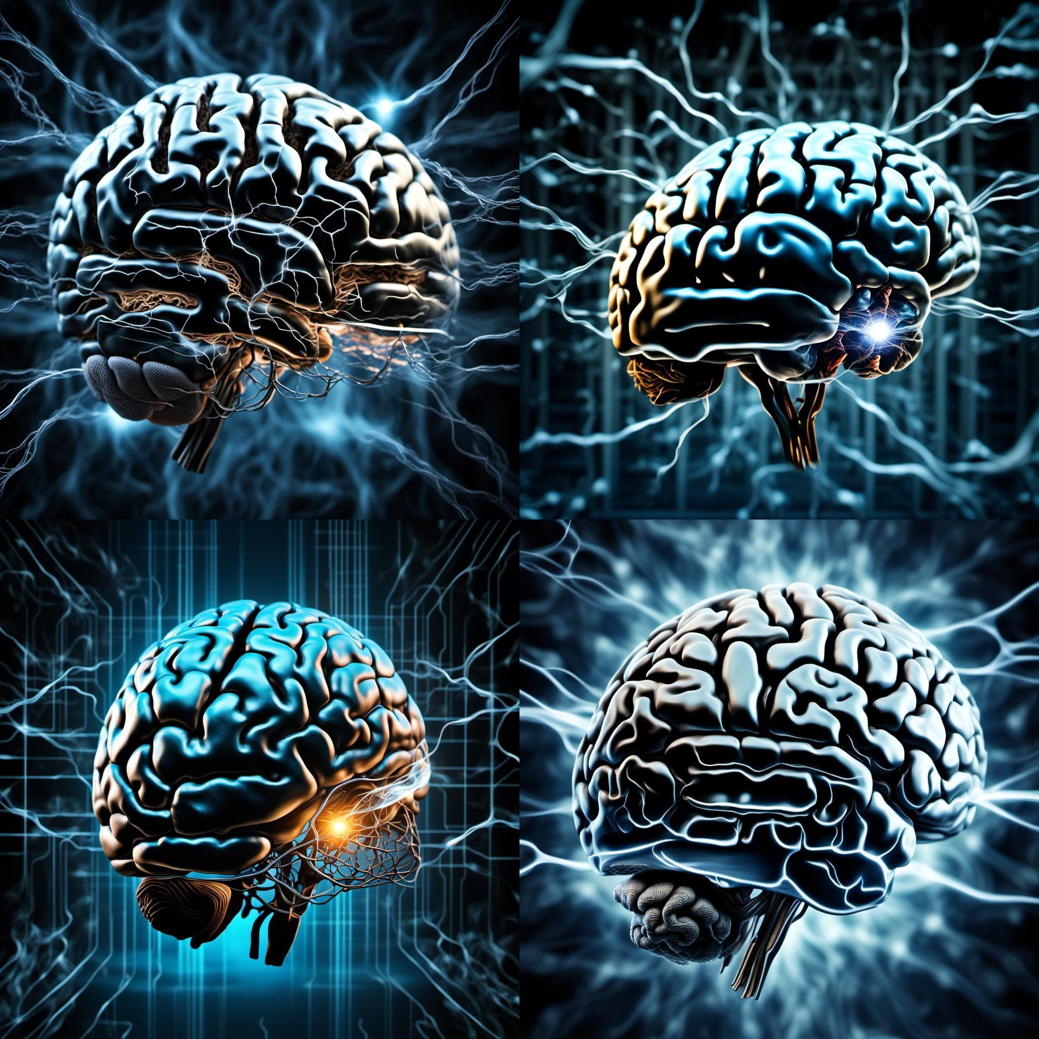 Brain Exhibiting Electromagnetic Neural Activity