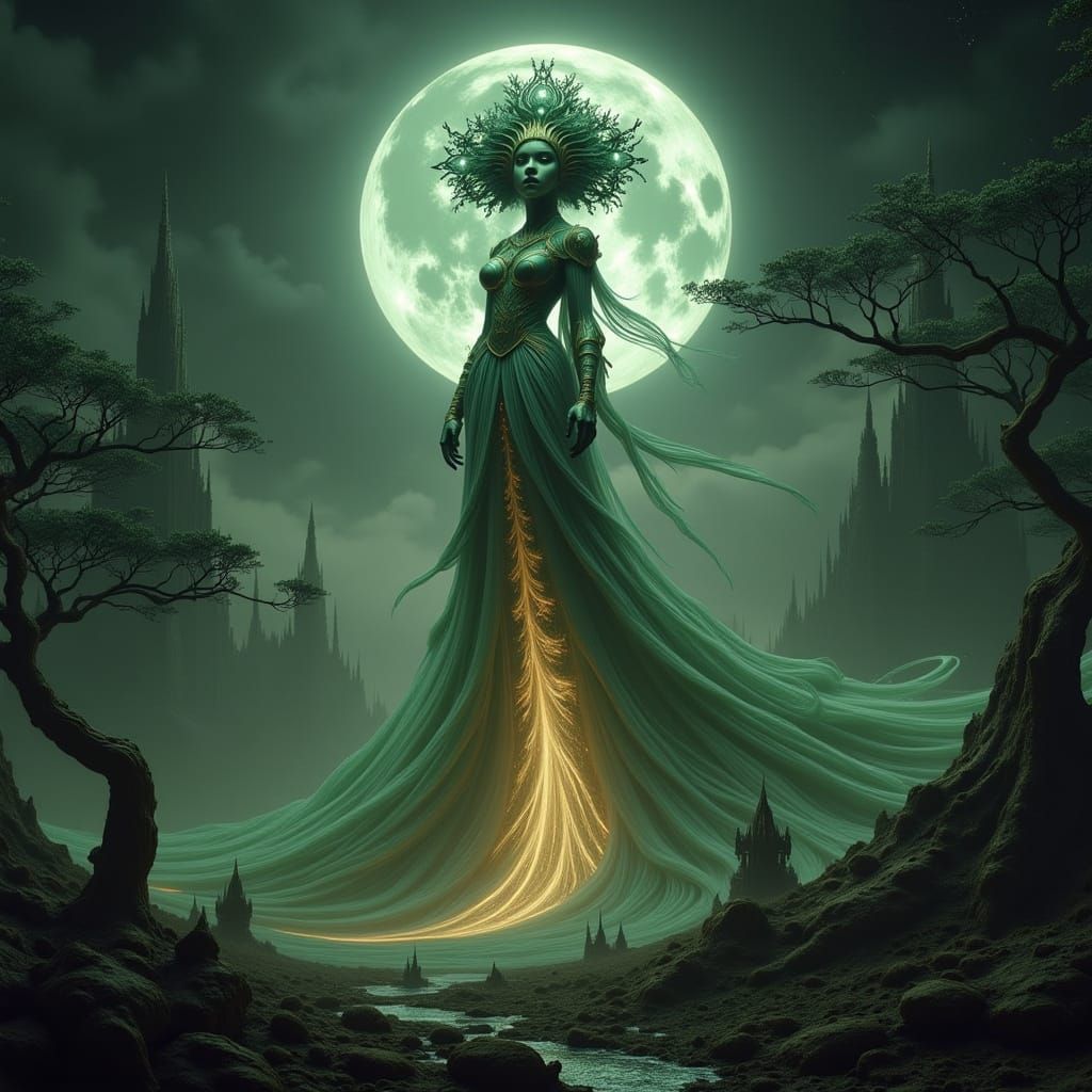 Ethereal Alraune Rises from the Earth in Soft, Iridescent Li...