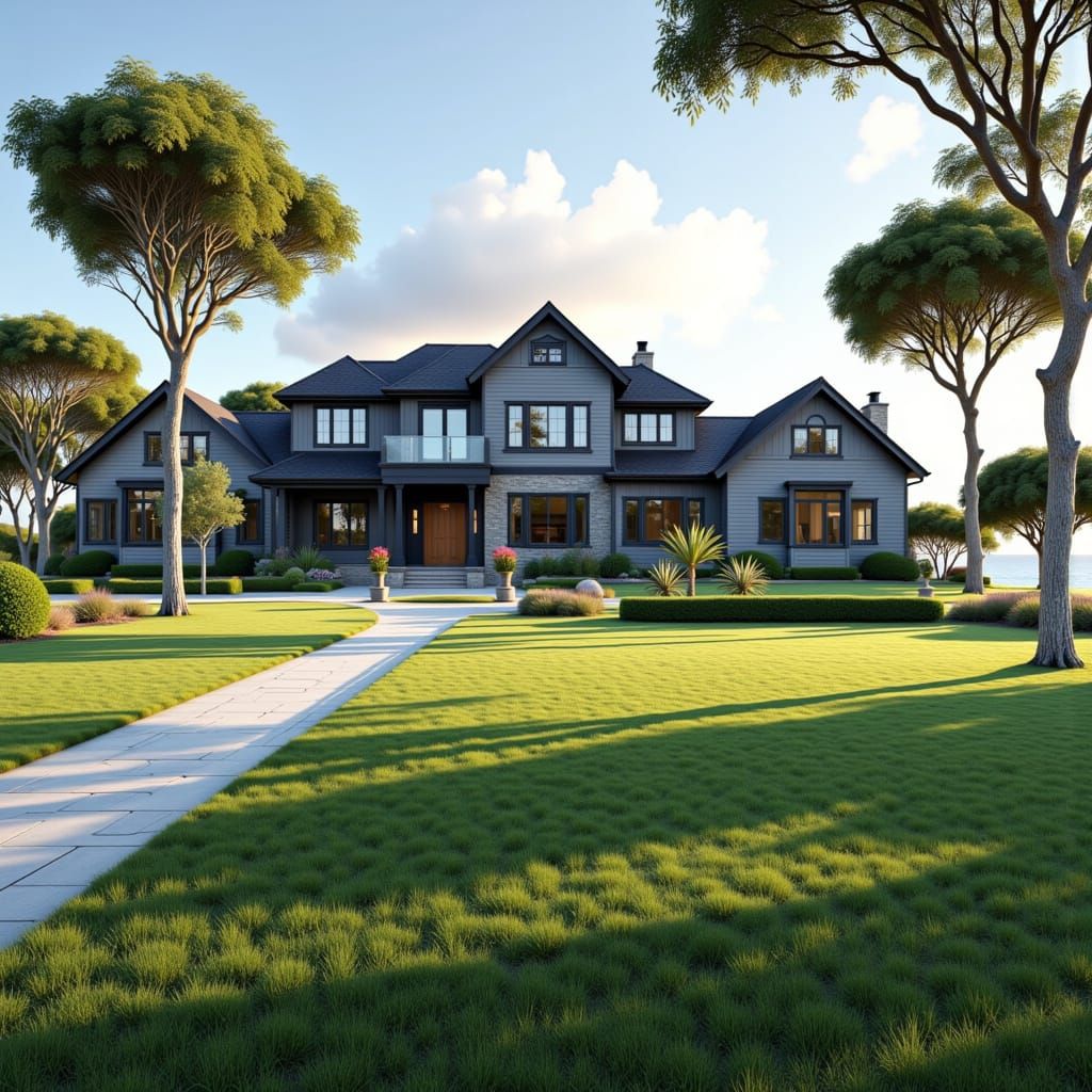 Luxurious Modern Coastal House in Sunny Landscape