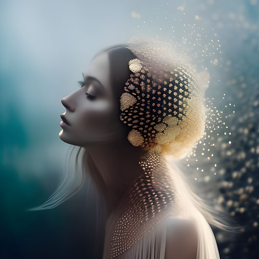 Ethereal Ballerina Double Exposure in Watercolor Style