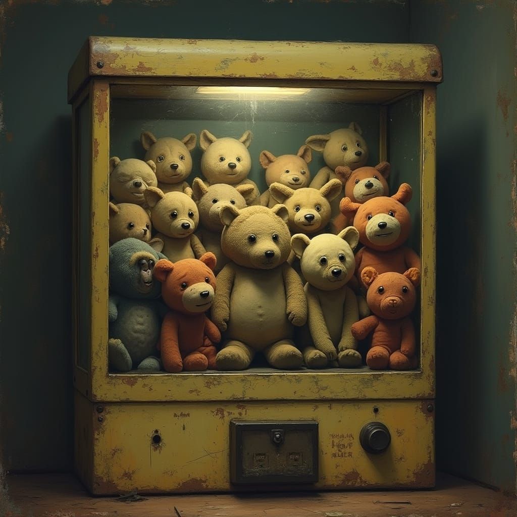 Creepy Claw Machine with Sentient Stuffed Animals